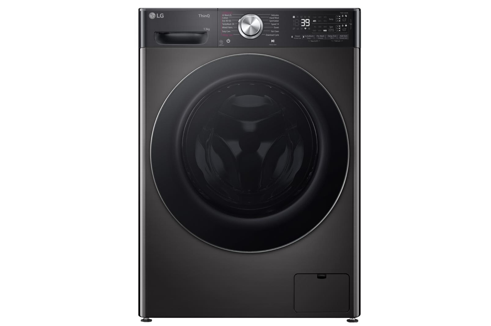 LG 13kg AI DD™ ezDispense™ Washing Machine, Platinum Black, F4Y913BCTA1